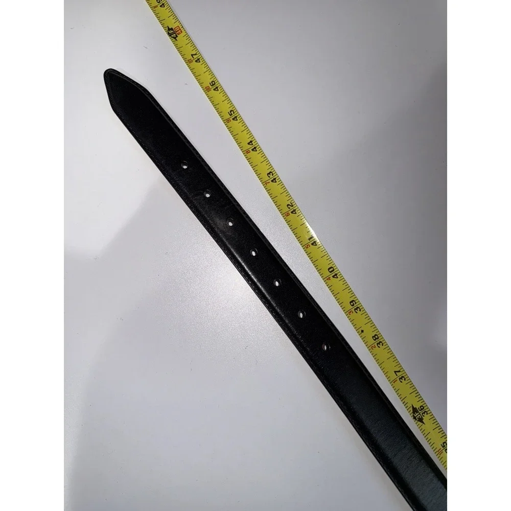 Belts .com Mens Size 42 Black Made In USA Silver Buckle‎ NWOT